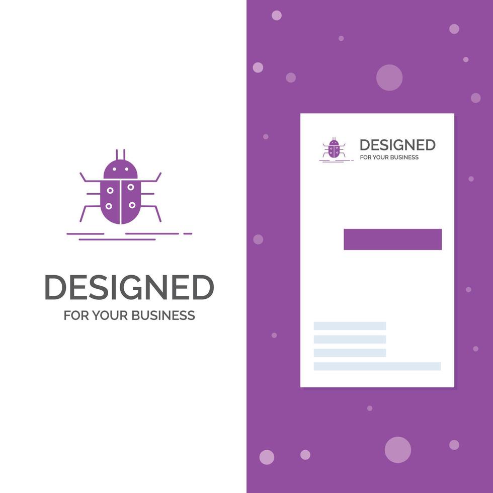 Business Logo for Bug. bugs. insect. testing. virus. Vertical Purple Business .Visiting Card template. Creative background vector illustration