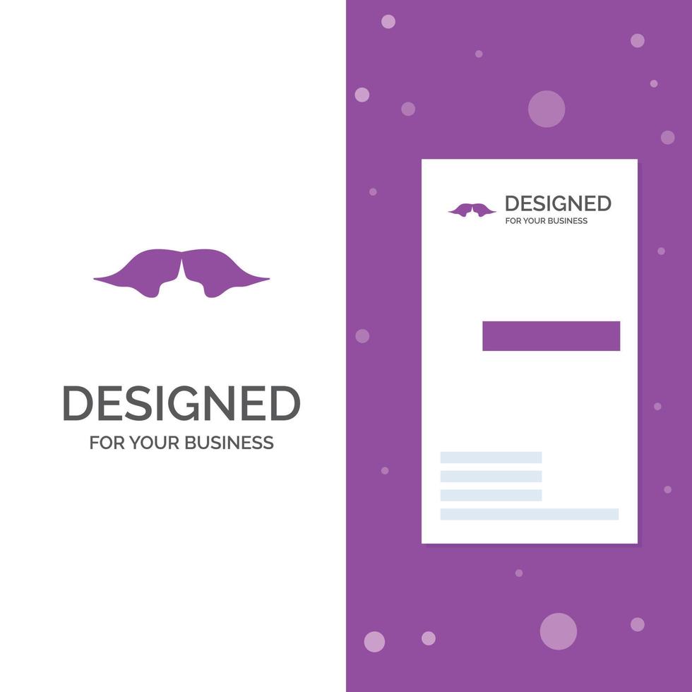 Business Logo for moustache. Hipster. movember. male. men. Vertical Purple Business .Visiting Card template. Creative background vector illustration