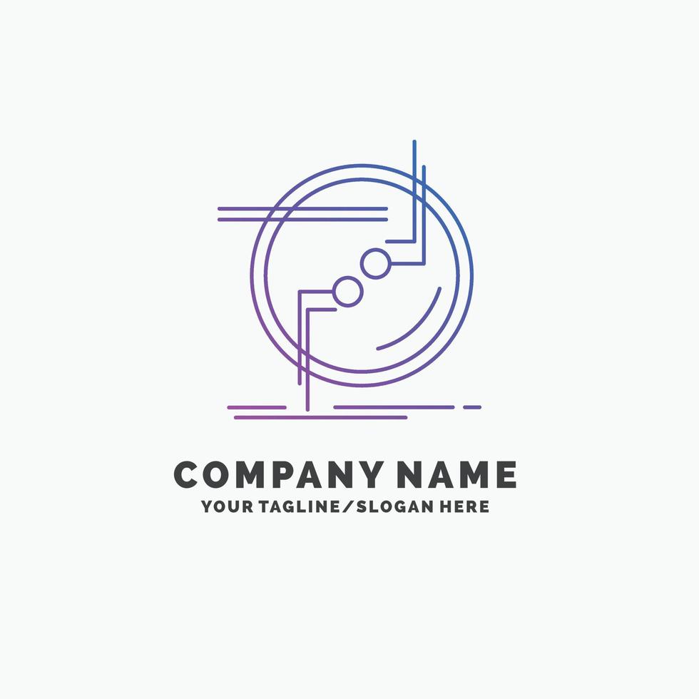 cadena. conectar. conexión. Enlace. plantilla de logotipo de empresa púrpura de alambre. lugar para el eslogan vector