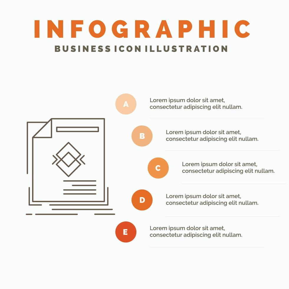 ad. advertisement. leaflet. magazine. page Infographics Template for Website and Presentation. Line Gray icon with Orange infographic style vector illustration