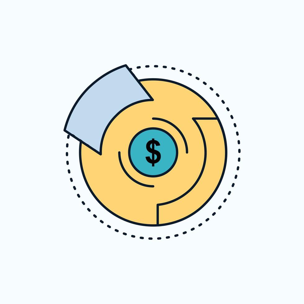Balance. budget. diagram. financial. graph Flat Icon. green and Yellow sign and symbols for website and Mobile appliation. vector illustration