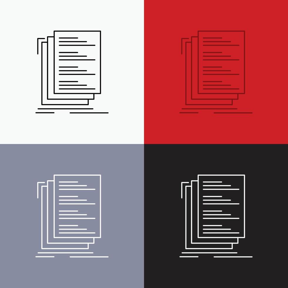 Code. coding. compile. files. list Icon Over Various Background. Line style design. designed for web and app. Eps 10 vector illustration