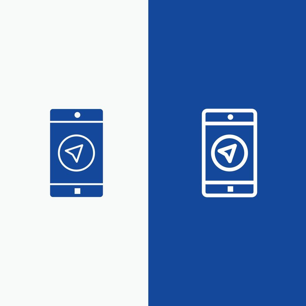 Application Message Mobile Apps poniter Line and Glyph Solid icon Blue banner Line and Glyph Solid i vector