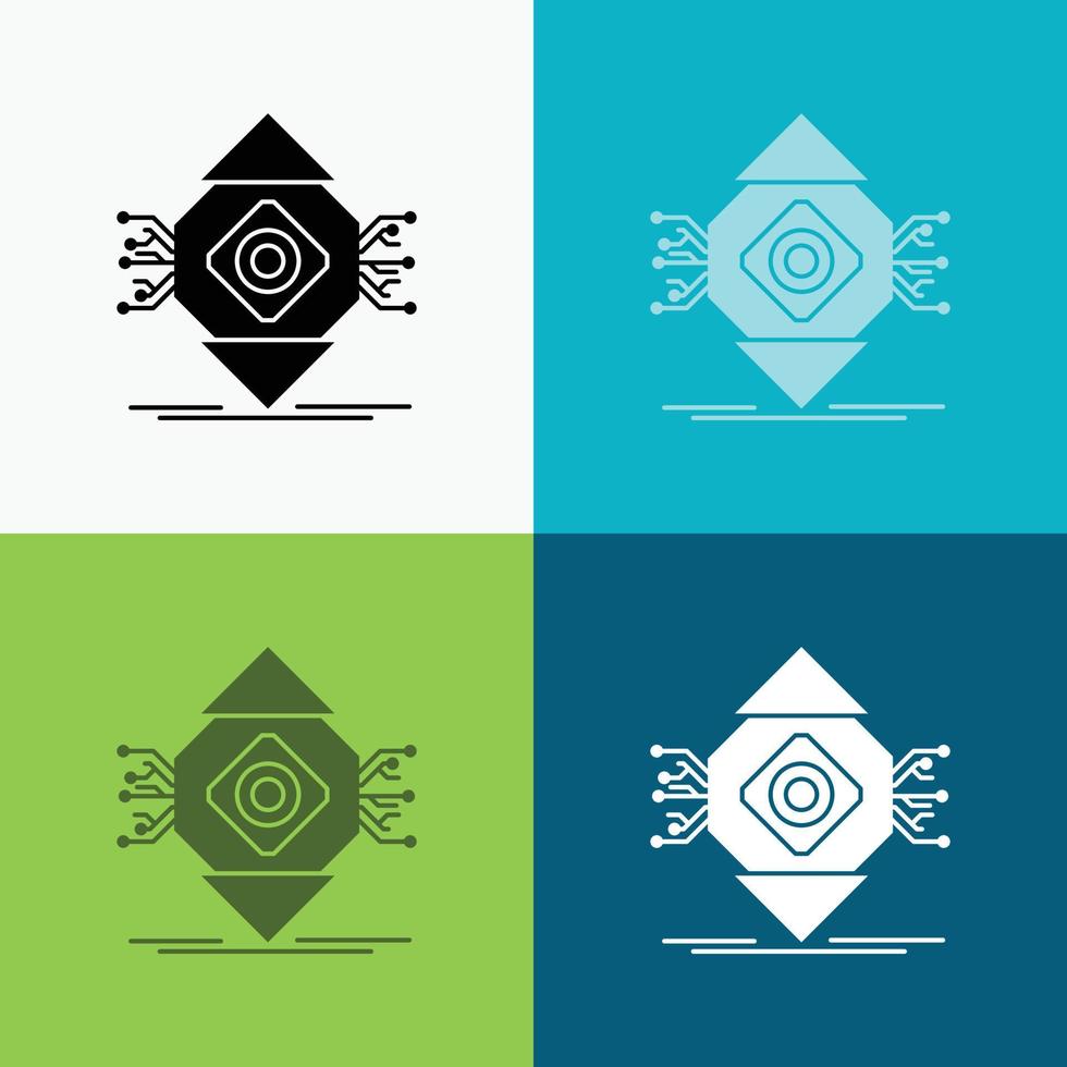 ubicomp. Computing. Ubiquitous. Computer. Concept Icon Over Various Background. glyph style design. designed for web and app. Eps 10 vector illustration