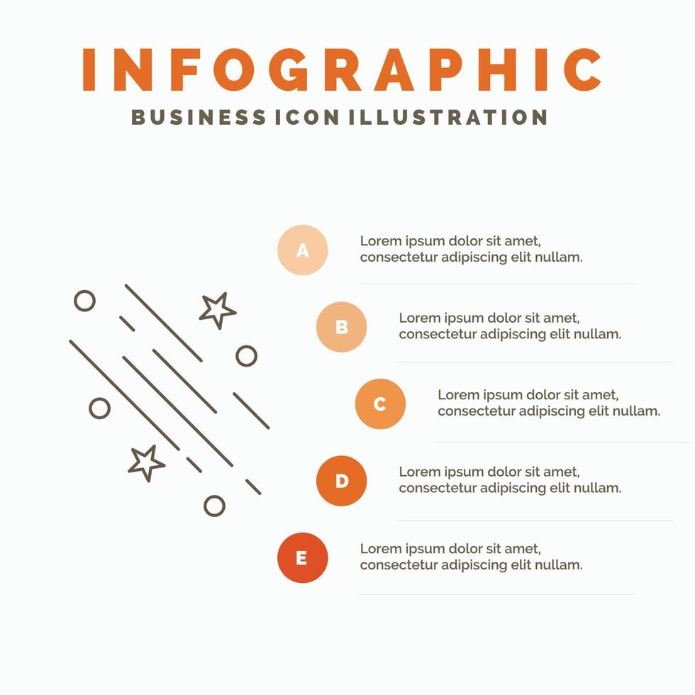 star. shooting star. falling. space. stars Infographics Template for Website and Presentation. Line Gray icon with Orange infographic style vector illustration