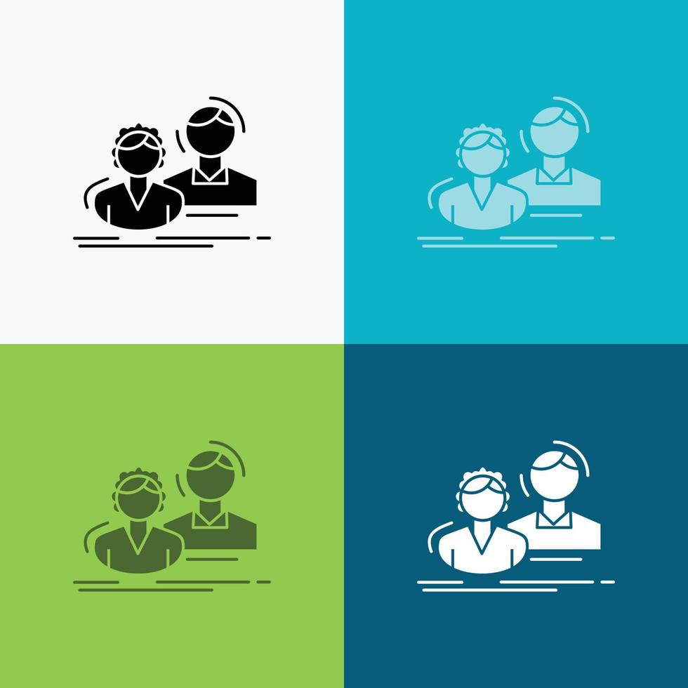 student. employee. group. couple. team Icon Over Various Background. glyph style design. designed for web and app. Eps 10 vector illustration