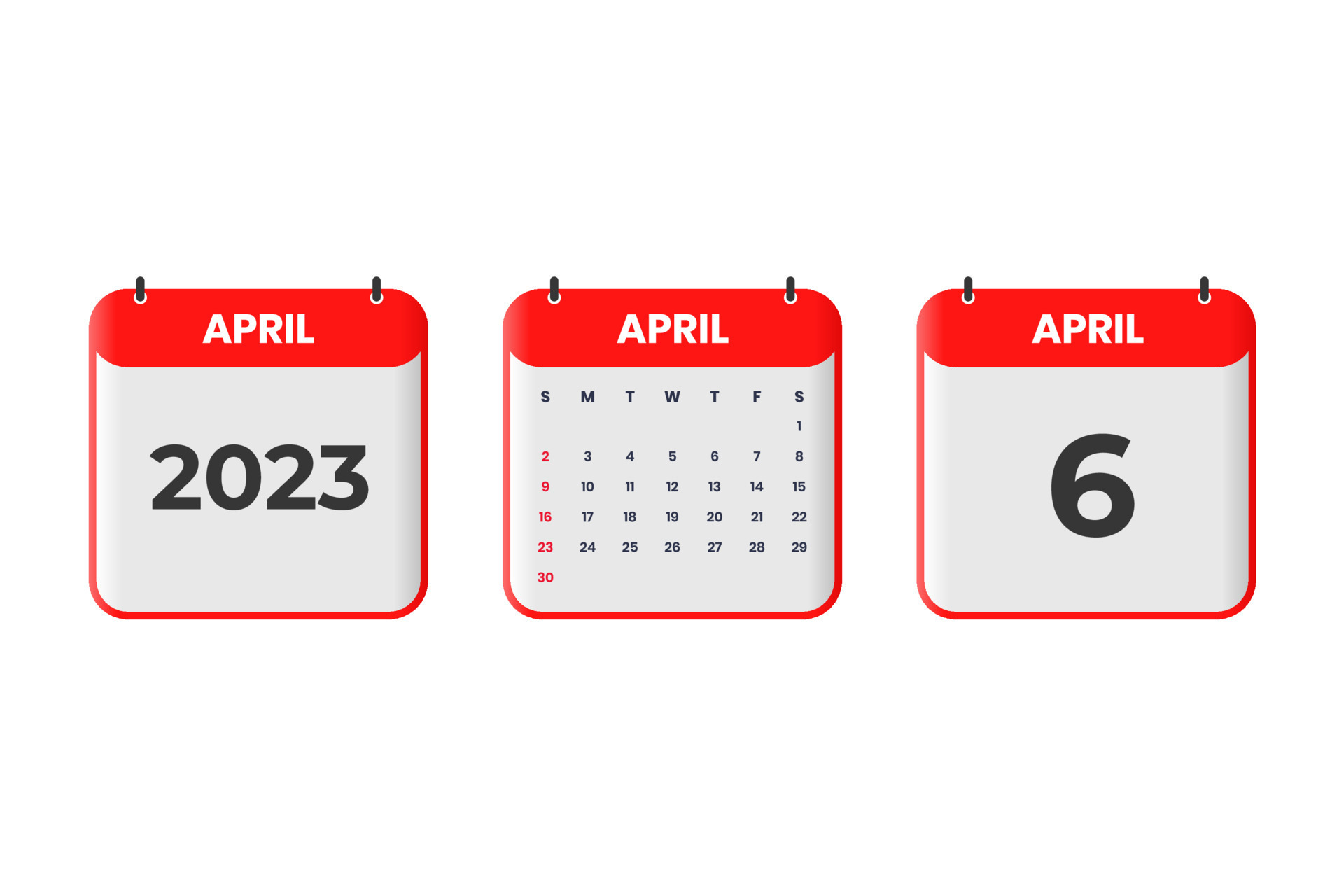 Che Giorno è Il 6 Aprile April 2023 calendar design. 6th April 2023 calendar icon for schedule