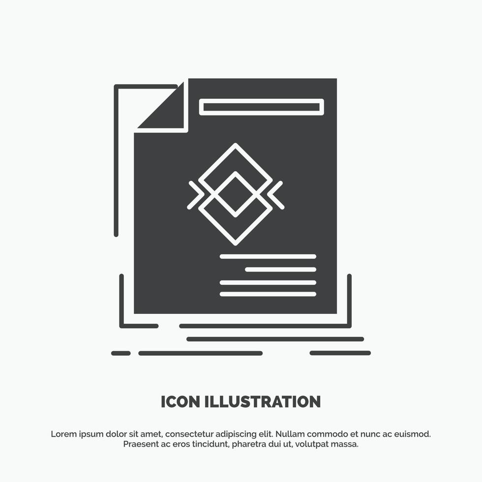 ad. advertisement. leaflet. magazine. page Icon. glyph vector gray symbol for UI and UX. website or mobile application