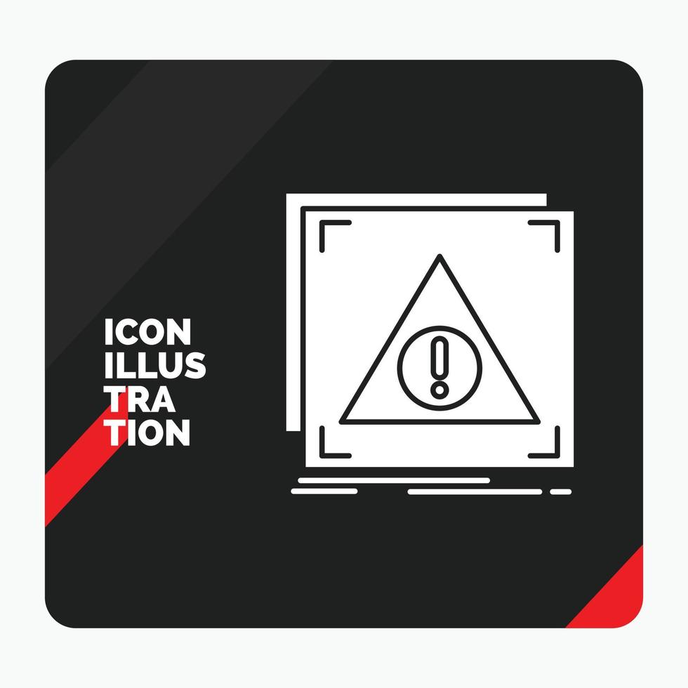Red and Black Creative presentation Background for Error. Application. Denied. server. alert Glyph Icon vector