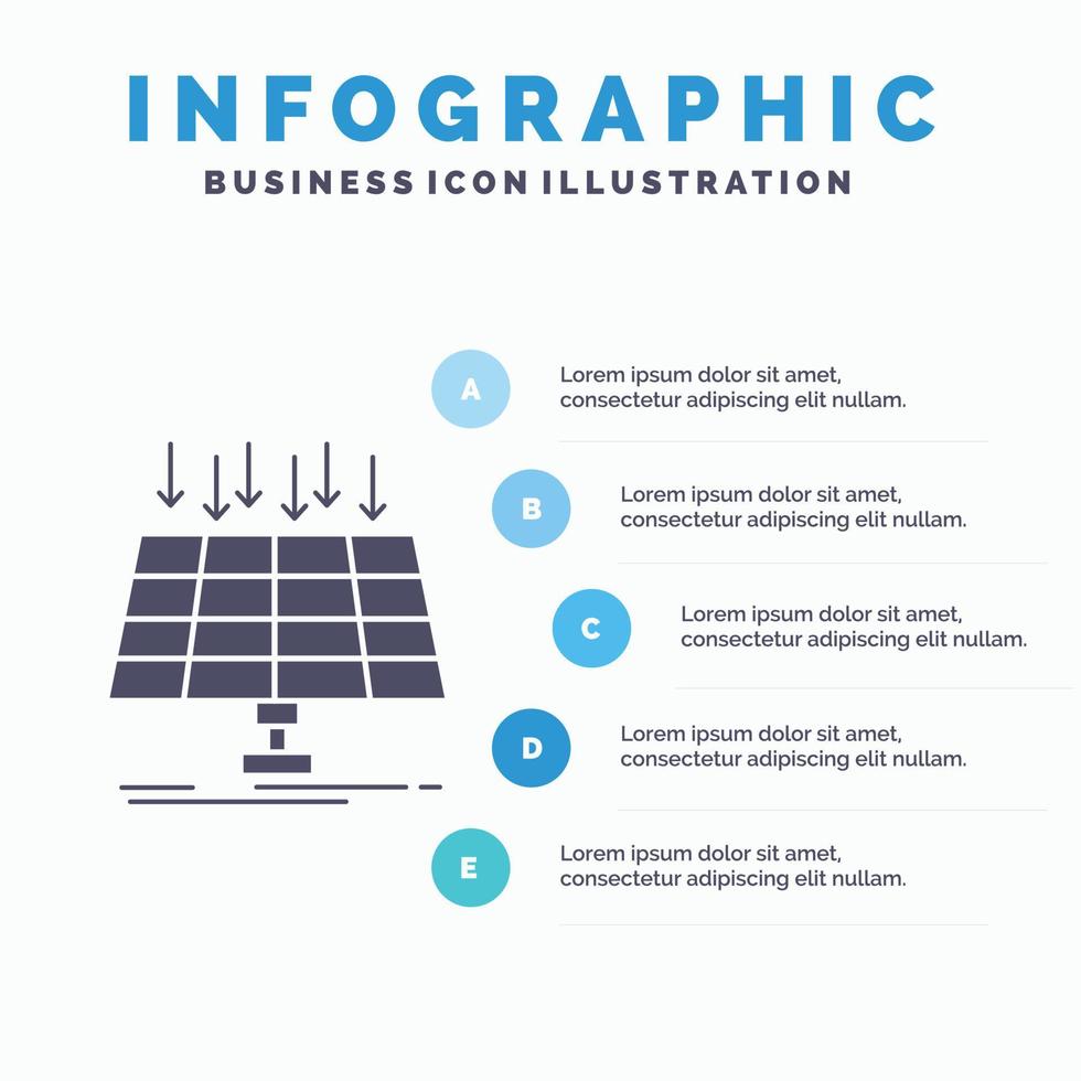 Solar. Panel. Energy. technology. smart city Infographics Template for Website and Presentation. GLyph Gray icon with Blue infographic style vector illustration.