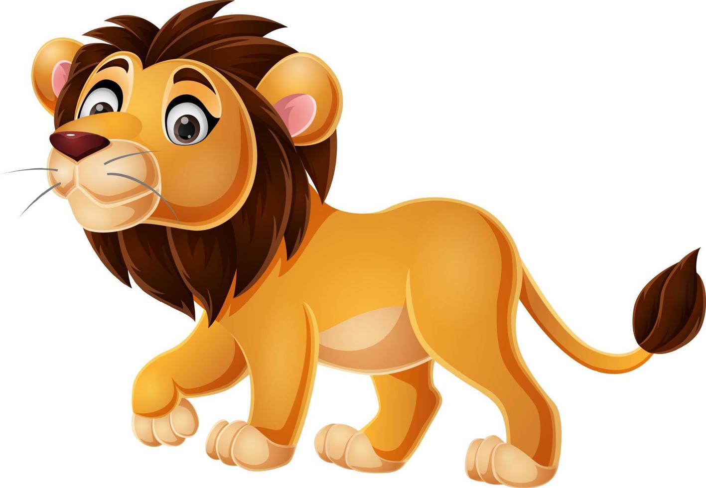 Cartoon lion on white background vector