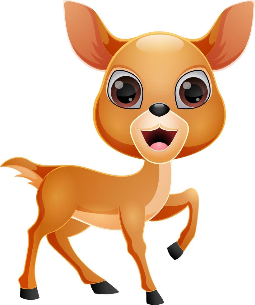 Cute little deer on white background vector