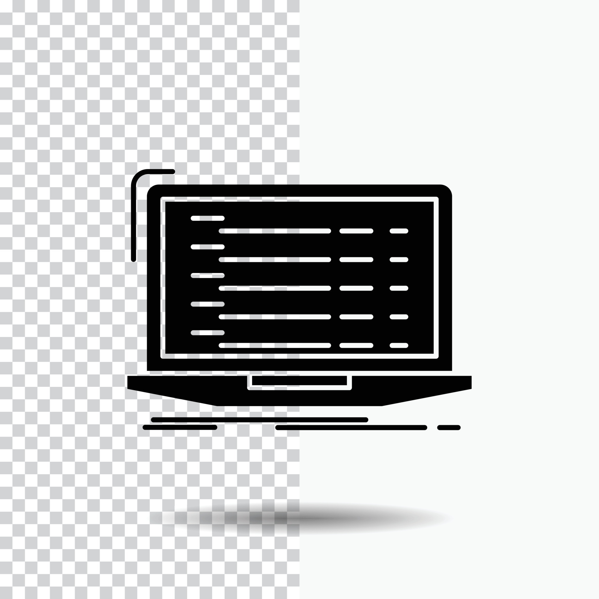 Api. app. coding. developer. laptop Glyph Icon on Transparent ...