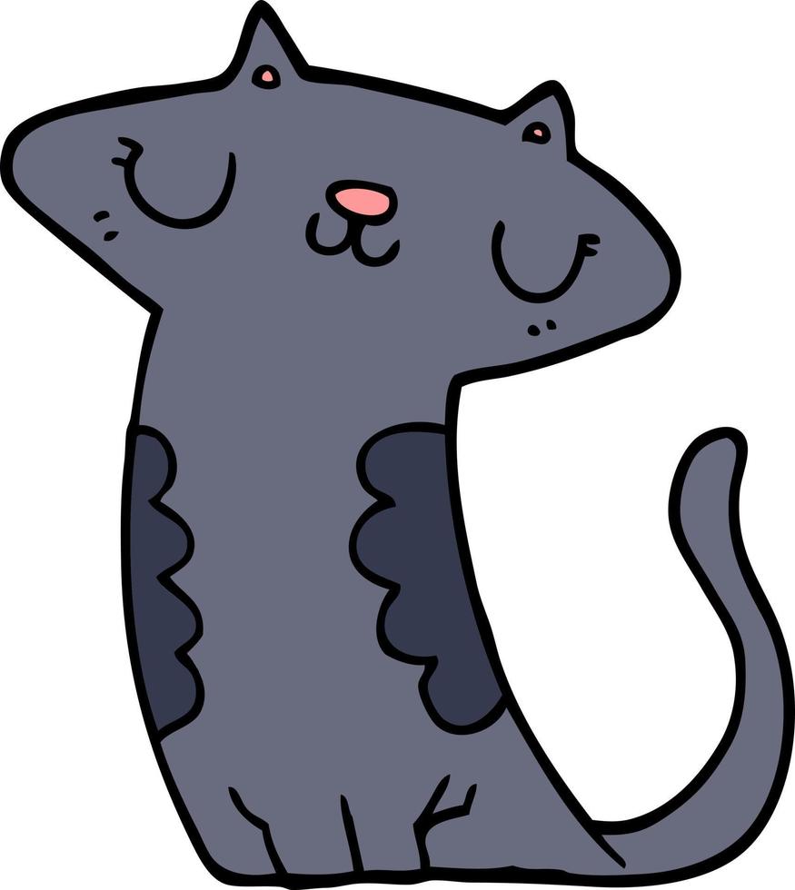 doodle character cartoon cat vector