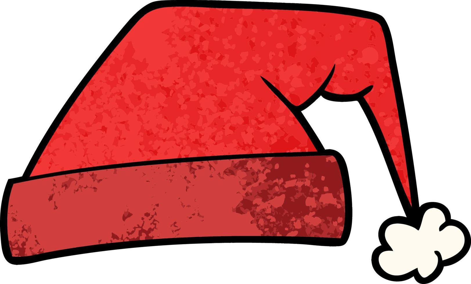 retro grunge texture cartoon santa hat vector