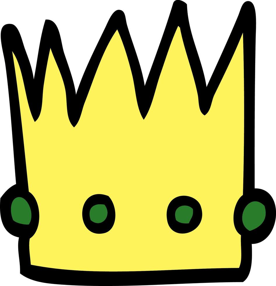 doodle cartoon crown vector