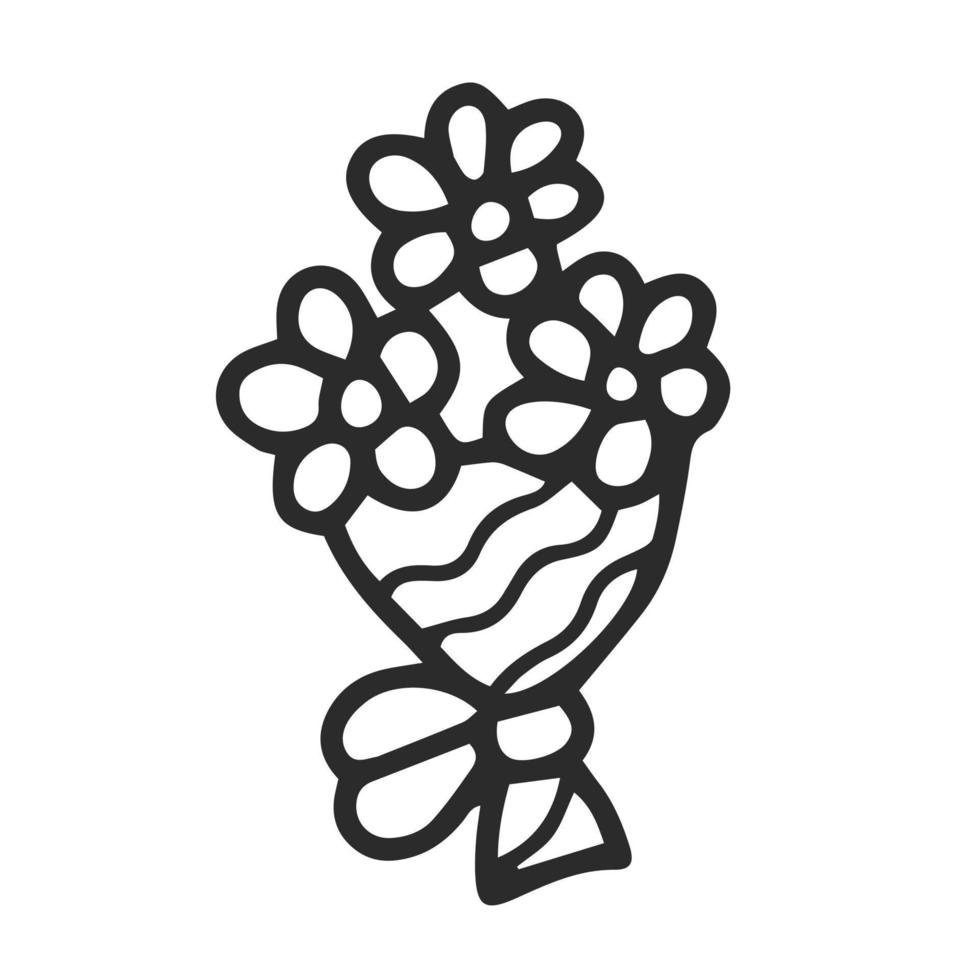 Doodle bouquet of daisies vector