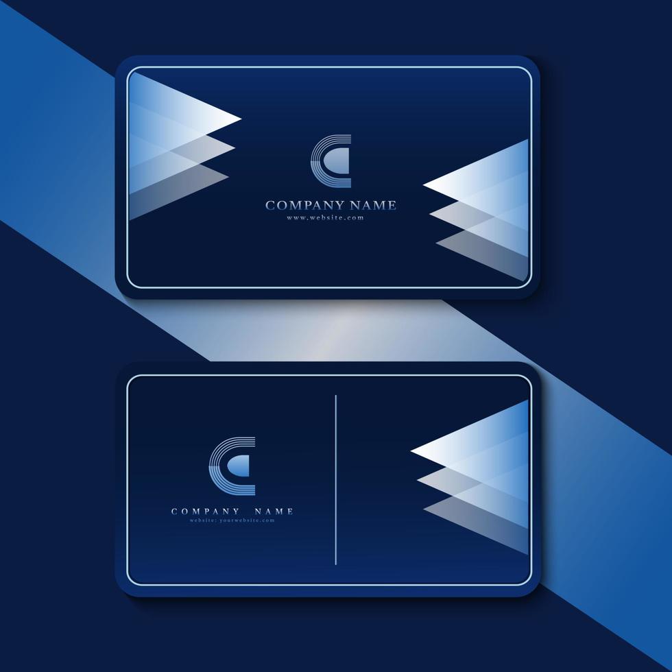 elegant business card templates in blue gradient vector