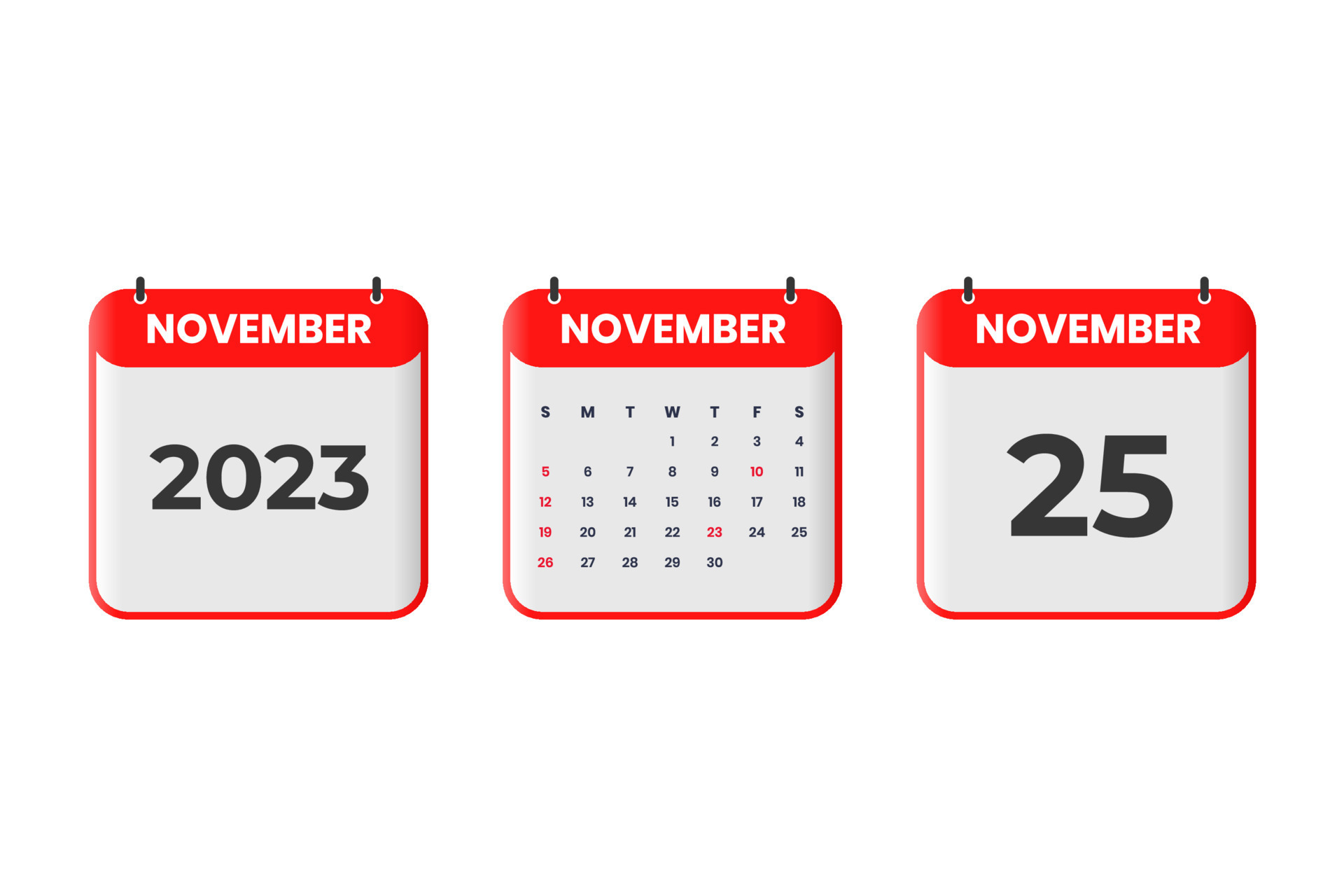 Che Giorno è Il 25 Novembre November 2023 calendar design. 25th November 2023 calendar icon for
