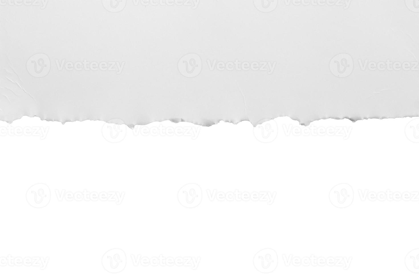 White ripped paper torn edges strips isolated on white background photo
