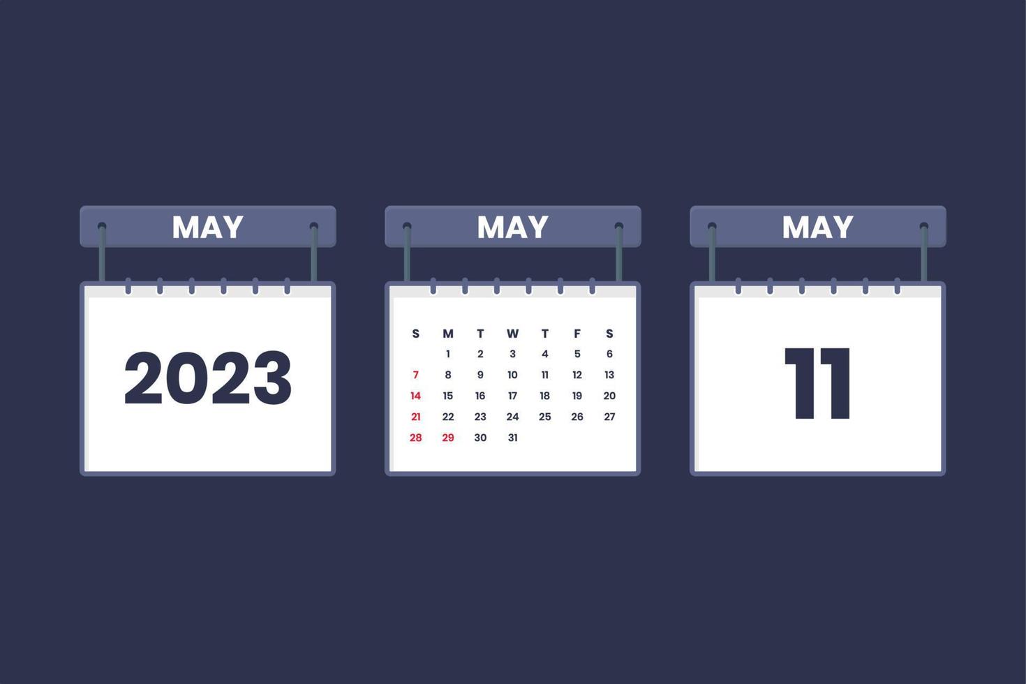 11 May 2023 calendar icon for schedule, appointment, important date concept vector