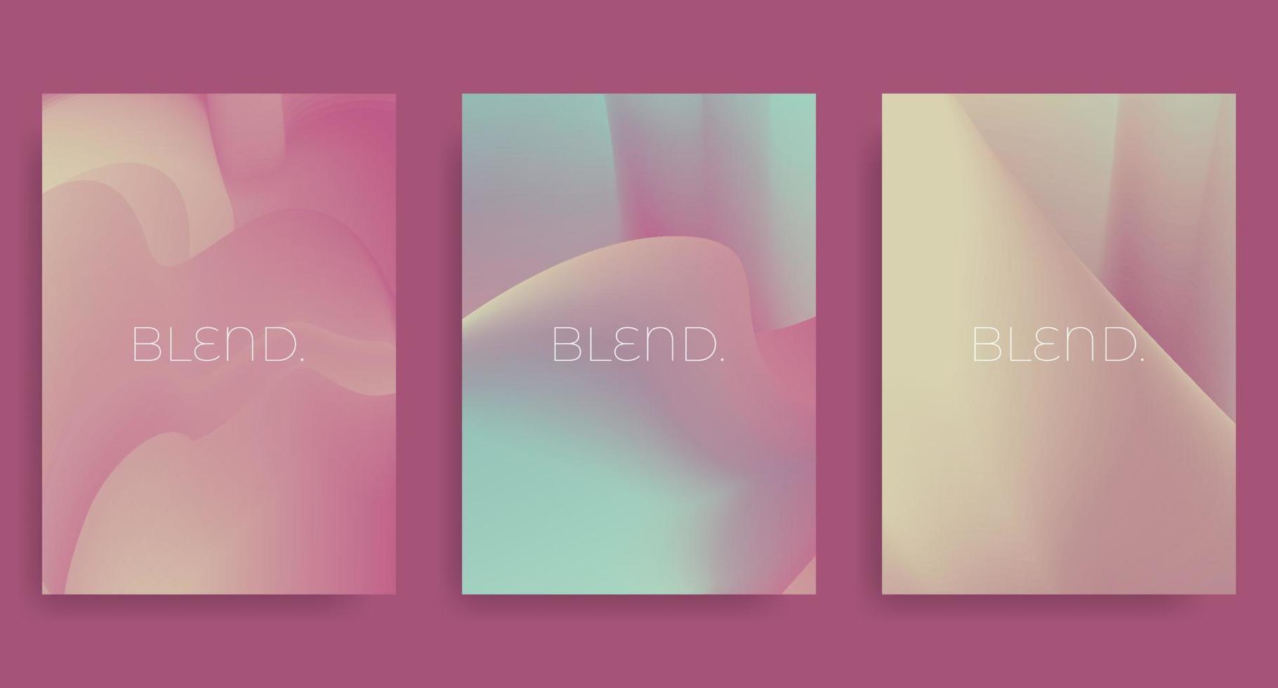 Set of colorful cover design template. Trendy Fluid Gradient. Vector design layout for banners presentations, flyers, posters and invitations. Eps 10