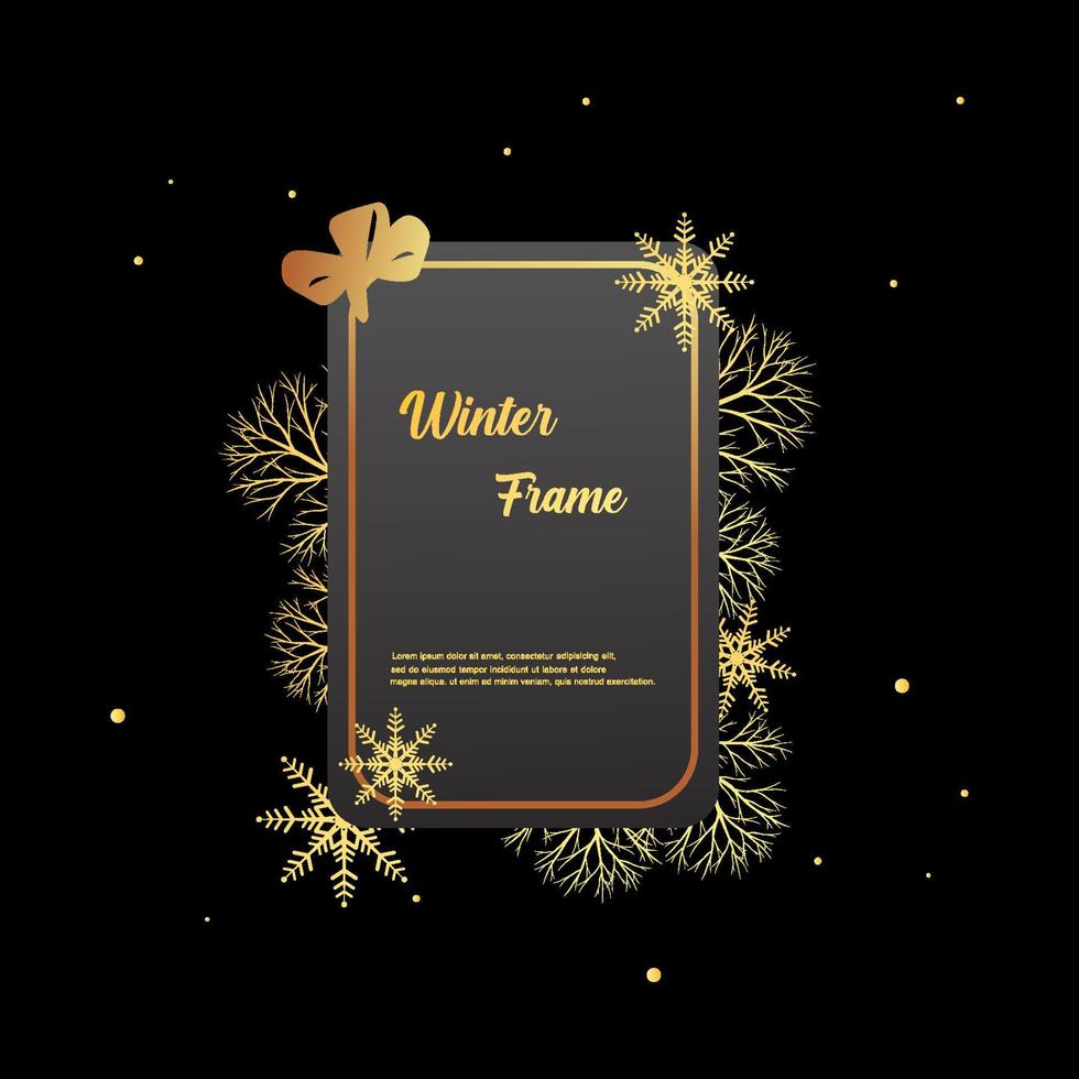 Winter square frame with snowflakes and space for text. vector