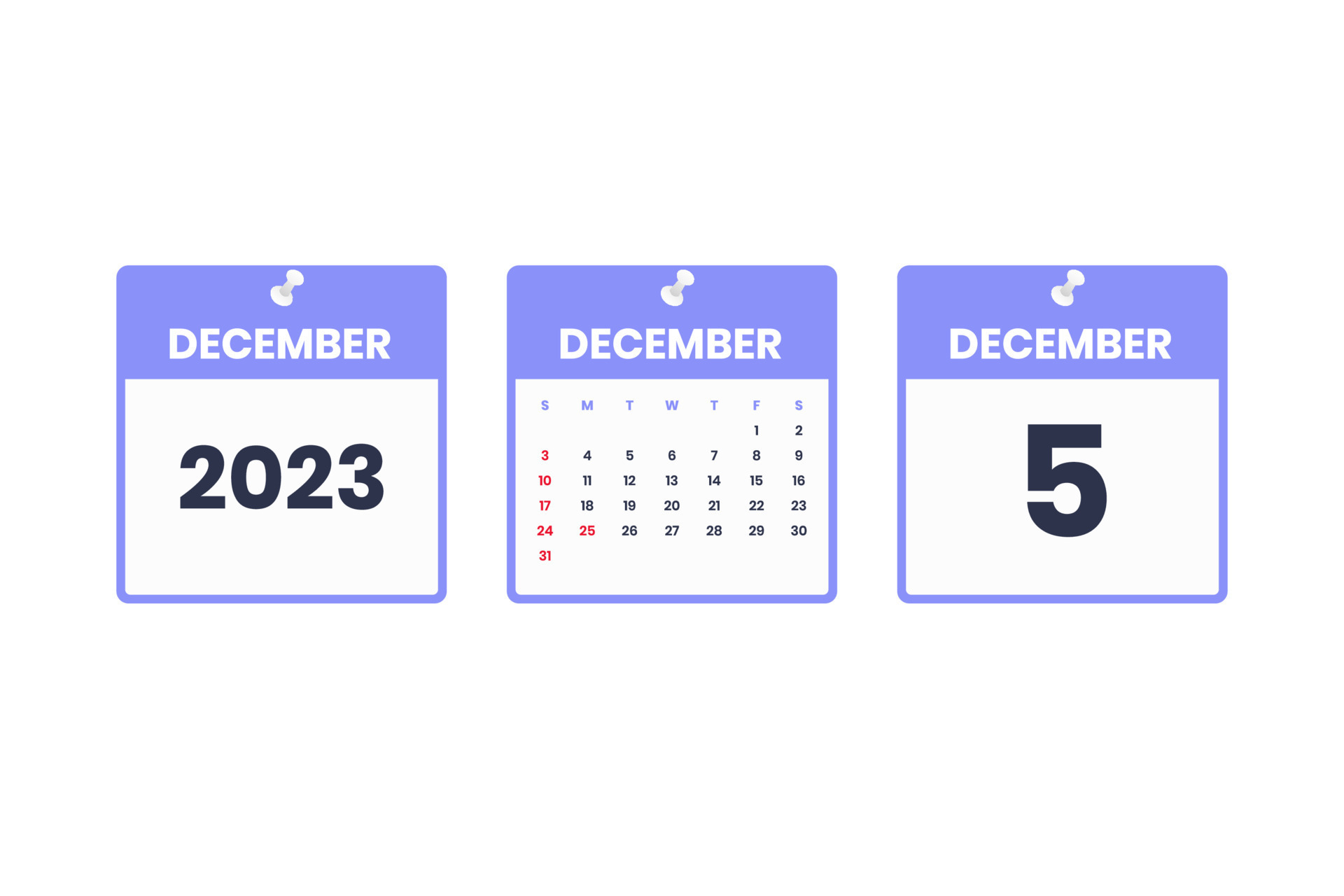 December calendar design. December 5 2023 calendar icon for schedule