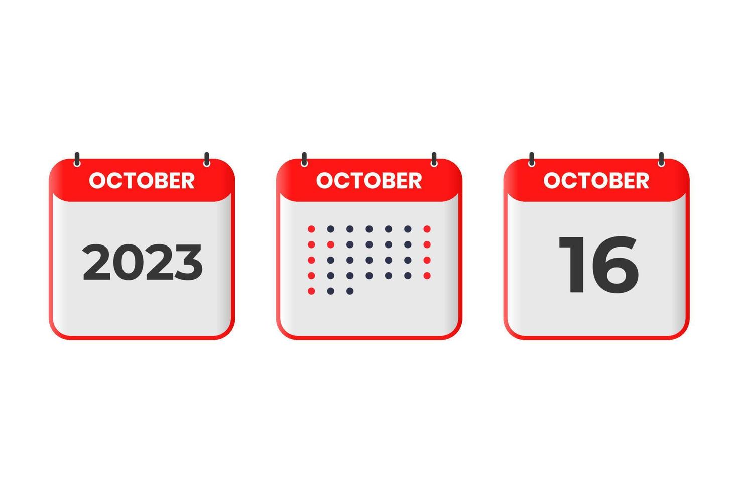 October 16 calendar design icon. 2023 calendar schedule, appointment