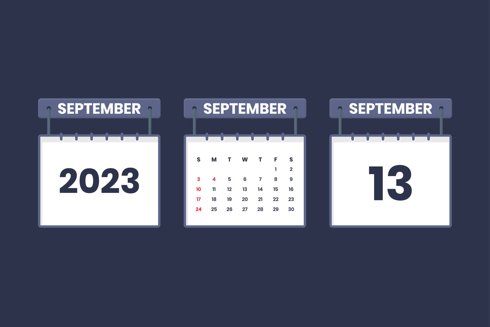 13 September 2023 calendar icon for schedule, appointment, important date concept 13018001
