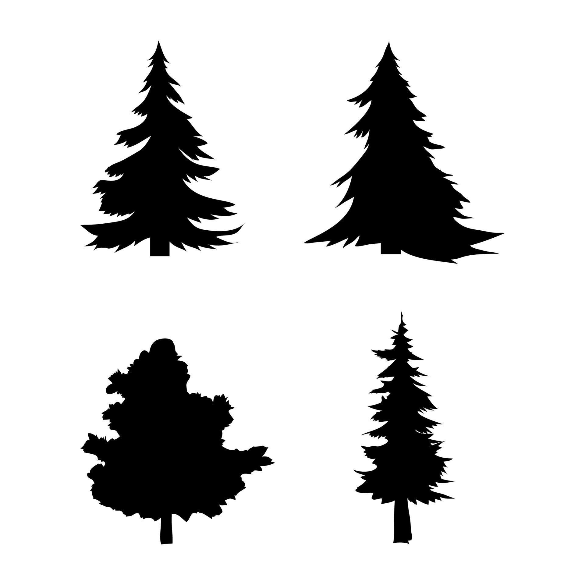 Christmas Trees Black Collection 13018151 Vector Art at Vecteezy