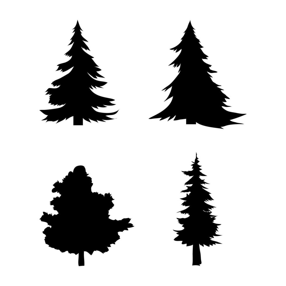 Christmas Trees Black Collection vector