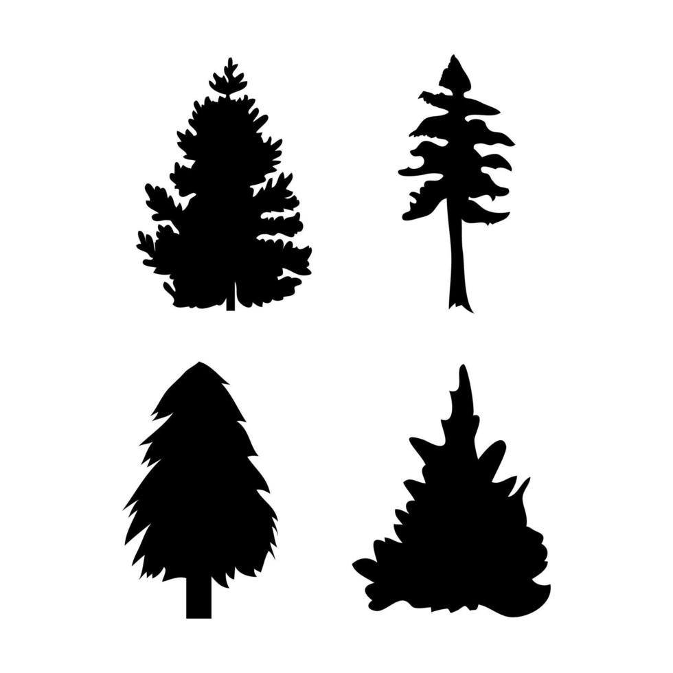 Christmas Trees Black Collection vector