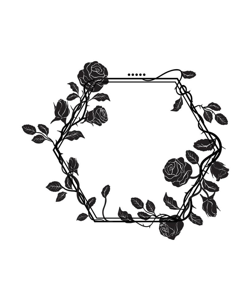 Black Frames of Roses vector