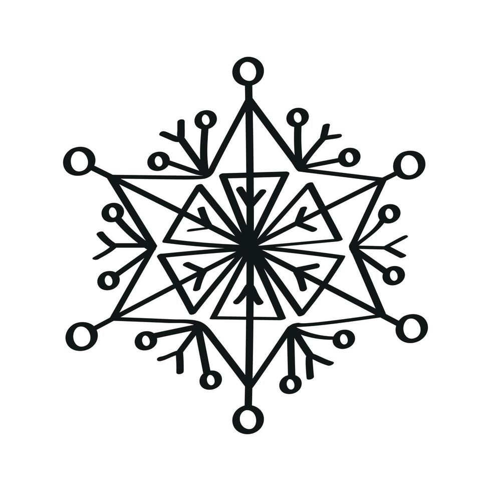Snowflake Illustratio in Art Ink Style vector