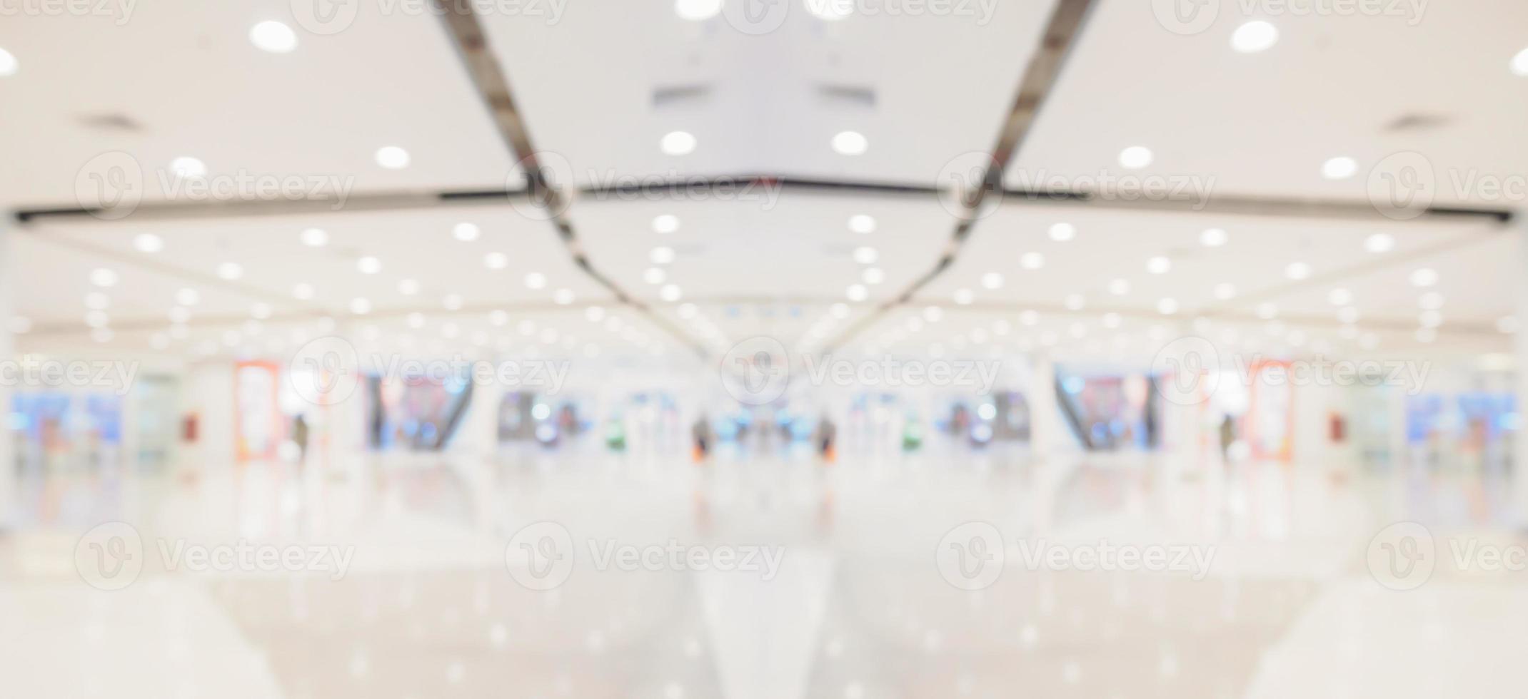 Abstract blur modern shopping mall interior background photo