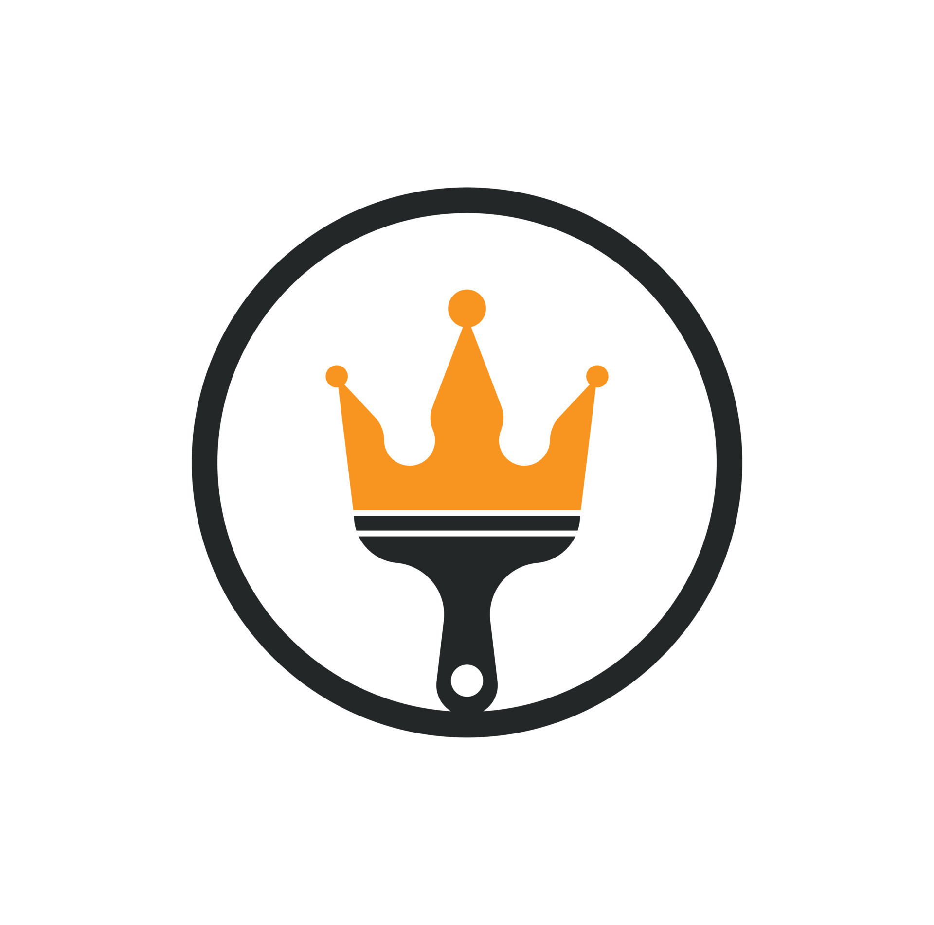 King paint vector logo design. Crown and paint brush icon. 13018378