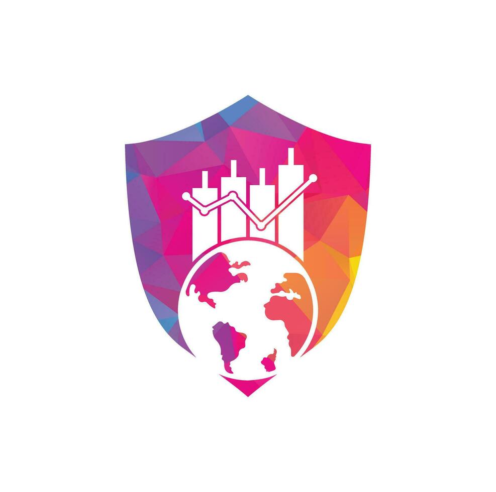 World finance logo design concept. World Stats vector logo design template.