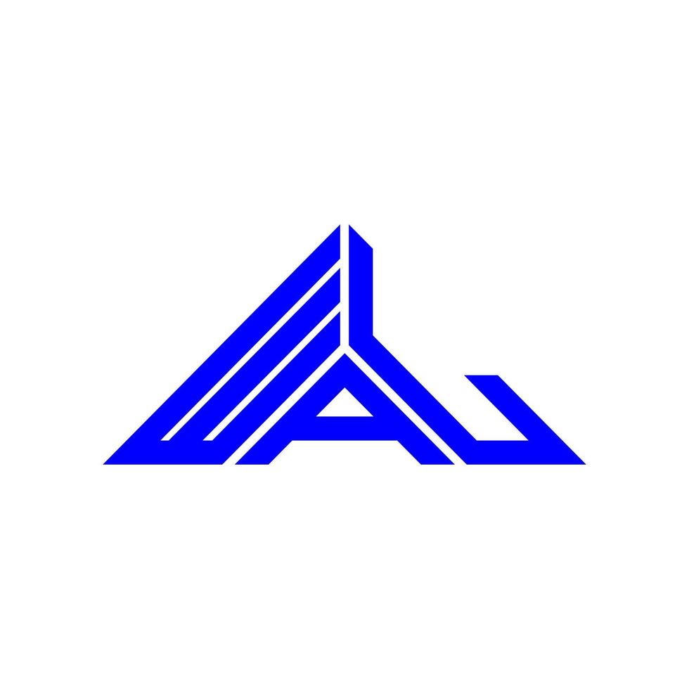 diseño creativo del logotipo de la letra wal con gráfico vectorial, logotipo simple y moderno de wal en forma de triángulo. vector