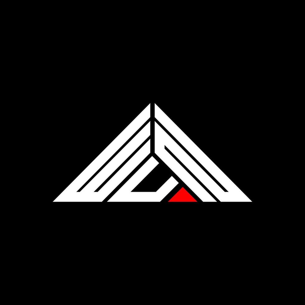 WUN letter logo creative design with vector graphic, WUN simple and modern logo in triangle shape.