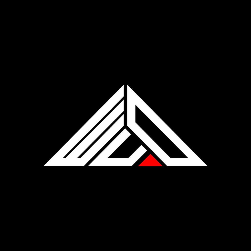 WUD letter logo creative design with vector graphic, WUD simple and modern logo in triangle shape.