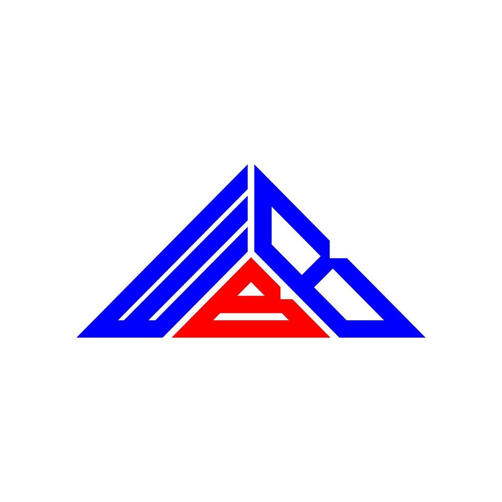 Diseño creativo del logotipo de la letra wbb con gráfico vectorial, logotipo simple y moderno de wbb en forma de triángulo. vector