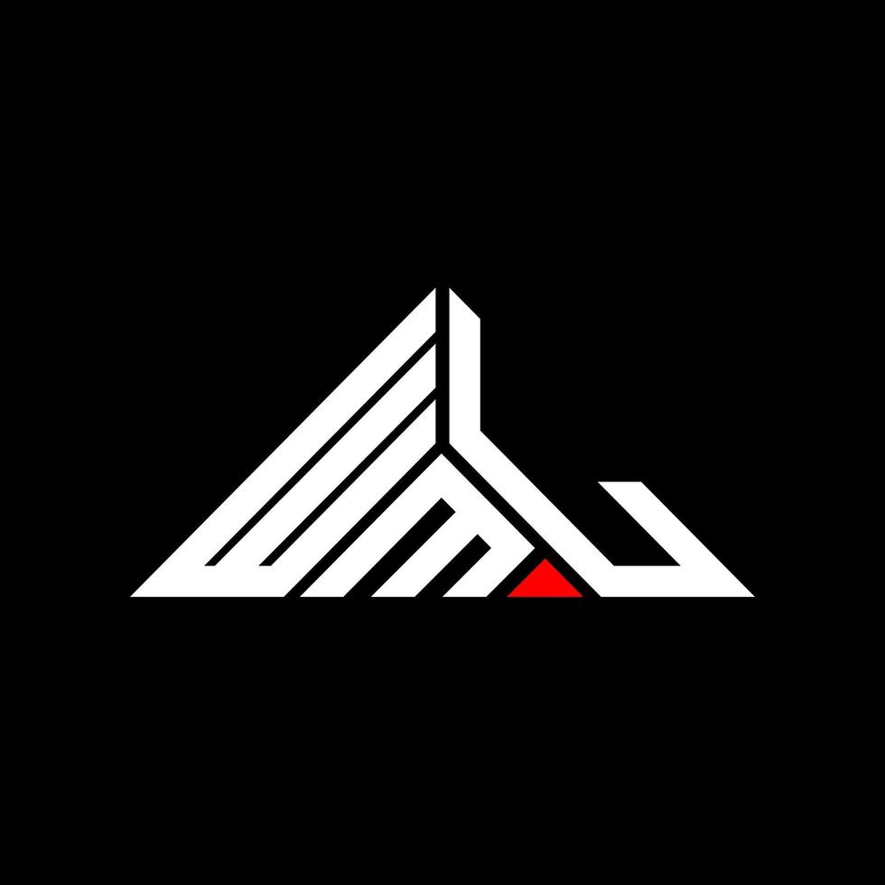 WML letter logo creative design with vector graphic, WML simple and modern logo in triangle shape.