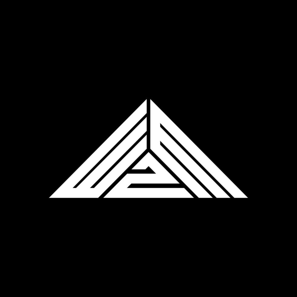 diseño creativo del logotipo de la letra wzm con gráfico vectorial, logotipo simple y moderno de wzm en forma de triángulo. vector