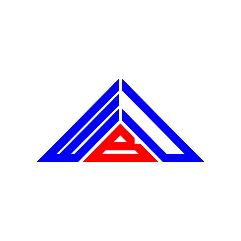 diseño creativo del logotipo de la letra wbu con gráfico vectorial, logotipo simple y moderno de wbu en forma de triángulo. vector