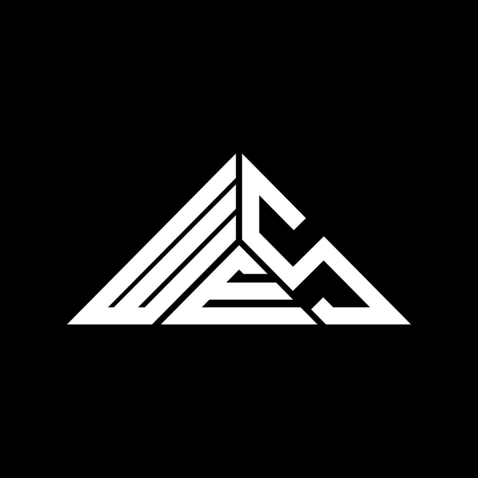 diseño creativo del logotipo de la letra wes con gráfico vectorial, logotipo simple y moderno de wes en forma de triángulo. vector