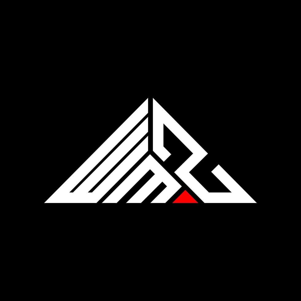 WMZ letter logo creative design with vector graphic, WMZ simple and modern logo in triangle shape.