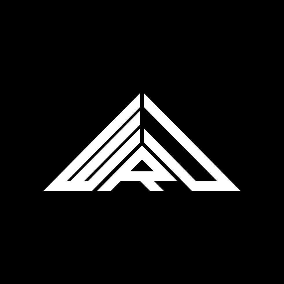 diseño creativo del logotipo de la letra wru con gráfico vectorial, logotipo simple y moderno de wru en forma de triángulo. vector