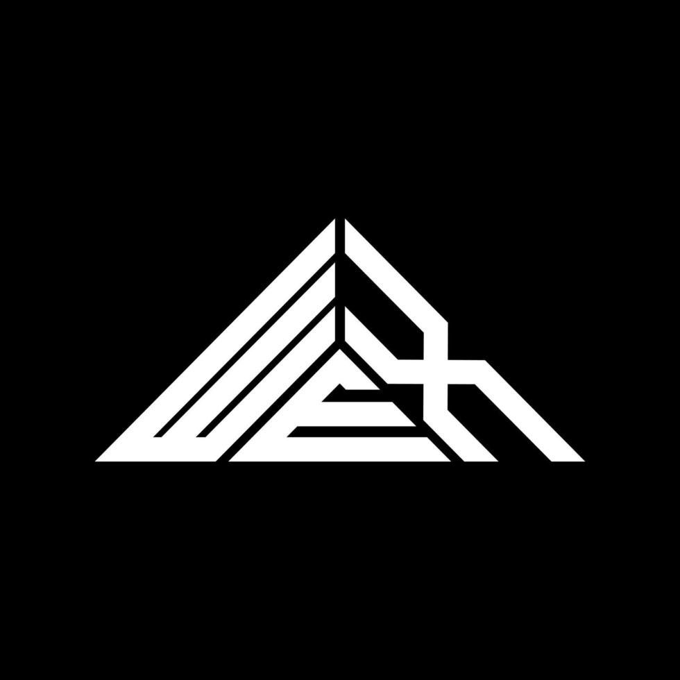 diseño creativo del logotipo de la letra wex con gráfico vectorial, logotipo simple y moderno de wex en forma de triángulo. vector