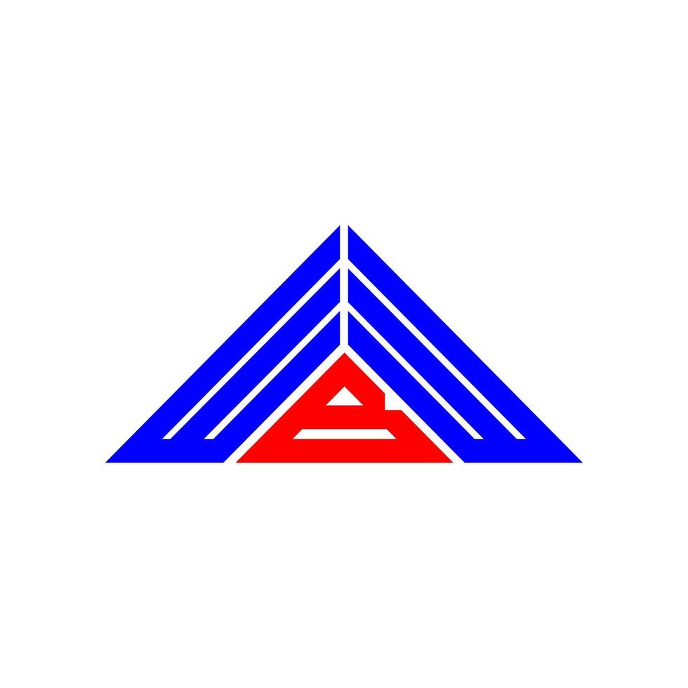 Diseño creativo del logotipo de la letra wbw con gráfico vectorial, logotipo simple y moderno de wbw en forma de triángulo. vector